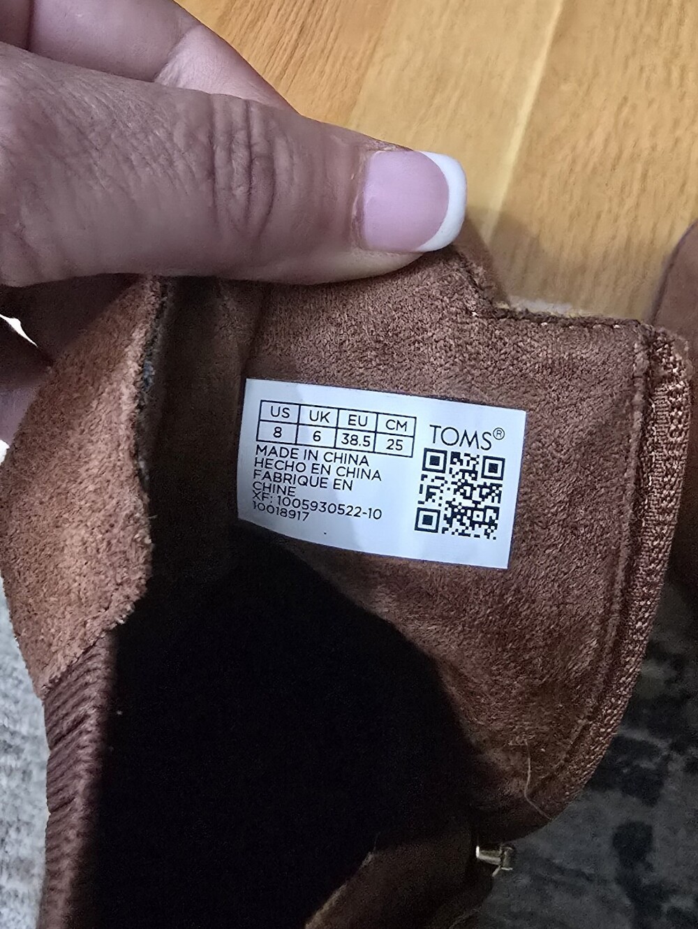TOMS Sadie Wedge Brown Suede Plaid Bootie - Picture 4 of 6
